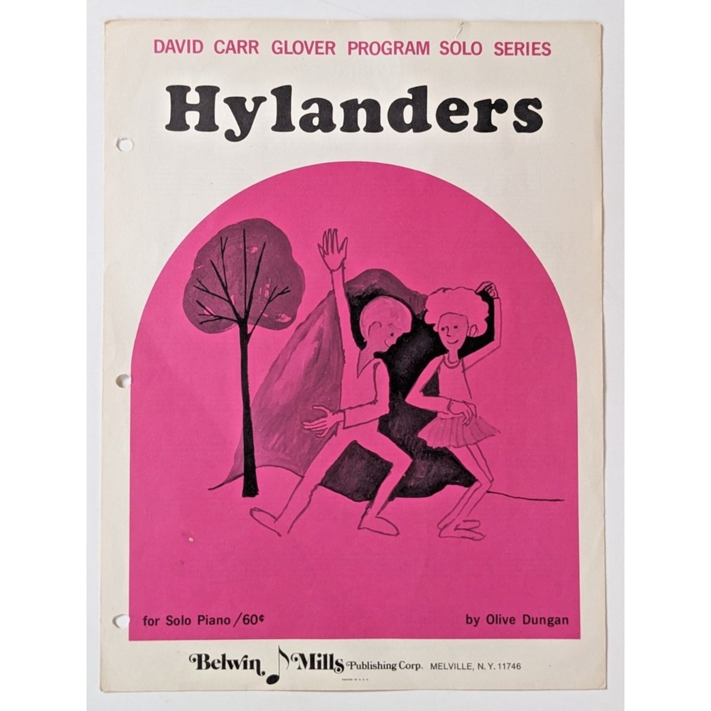 Hylanders Sheet Music VTG 1973 Olive Dungan Solo Piano David Carr Glover Series